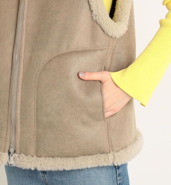 MACPHEE「エコムートン ジップアップジレ」|ベスト・ジレ|