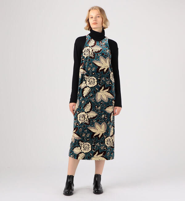 SOULEIADO「ブライトベロア プリントナローワンピース」|ワンピース|