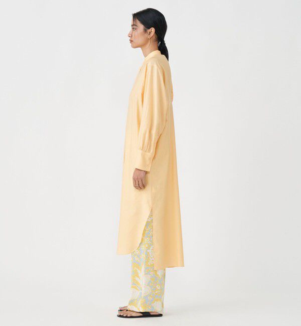 MACPHEE「コットンモールスキン バンドカラーシャツワンピース」|ワンピース|