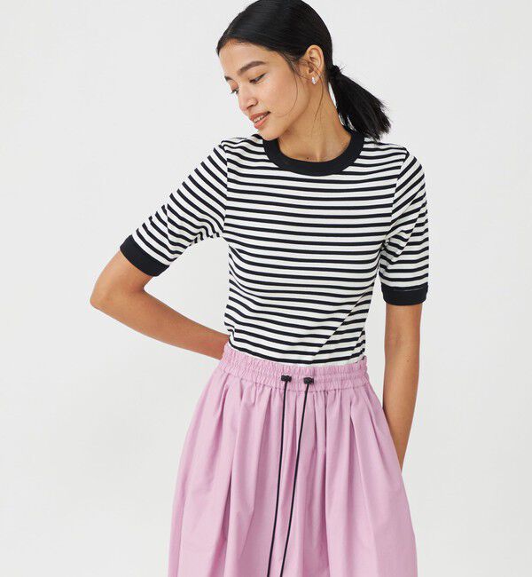 MACPHEE「シルキージャージー ハーフスリーブプルオーバー」|Tシャツ・カットソー|