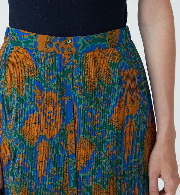 SOULEIADO「ポリエステルプリント プリーツロングスカート」|スカート|