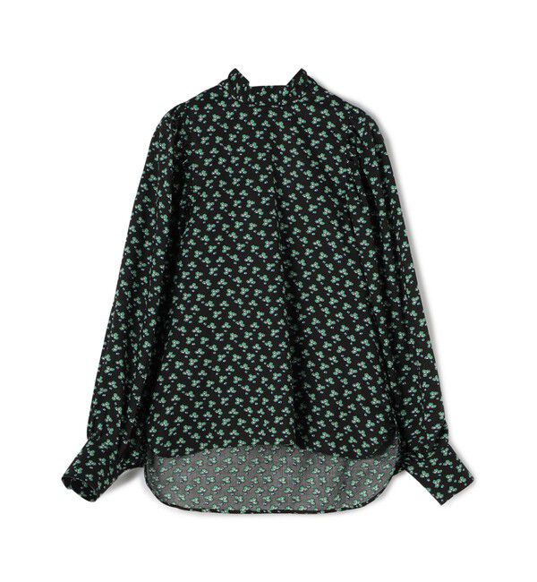 SOULEIADO「コットンプリント バックボウタイブラウス」|シャツ・ブラウス|18 ブラック系