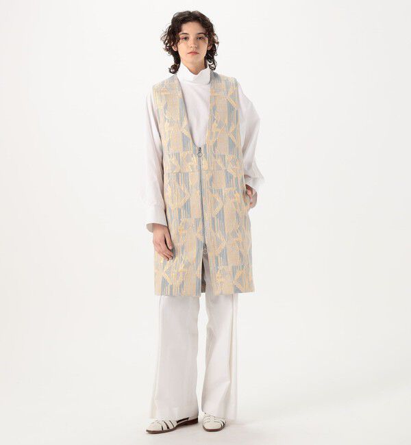 MACPHEE「ジオメトリックグリッタージャカード ロングジレ」|ベスト・ジレ|