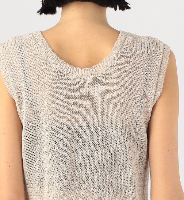 DES PRES「バイカラーコードヤーン バックスリットノースリーブプルオーバー」|ニット・セーター|