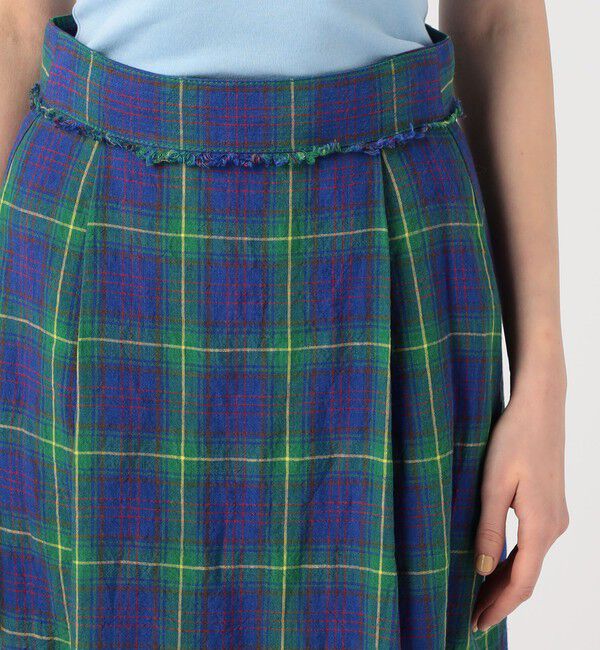 MACPHEE「アイリッシュリネン タックフレアロングスカート」|フレア|