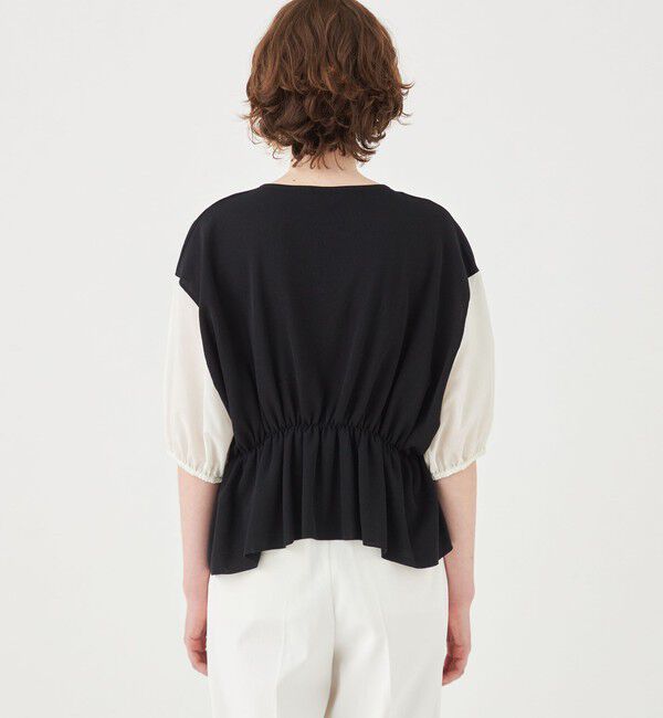 Ballsey「ファブリックコンビ パフスリーブプルオーバー」|ニット・セーター|