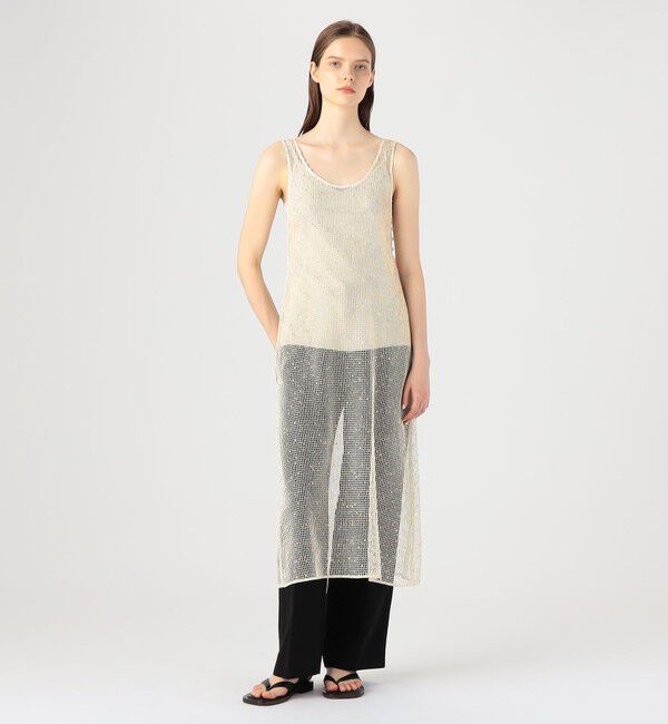 DES PRES「レーヨンポリエステルネット バックオープンワンピース」|ワンピース|