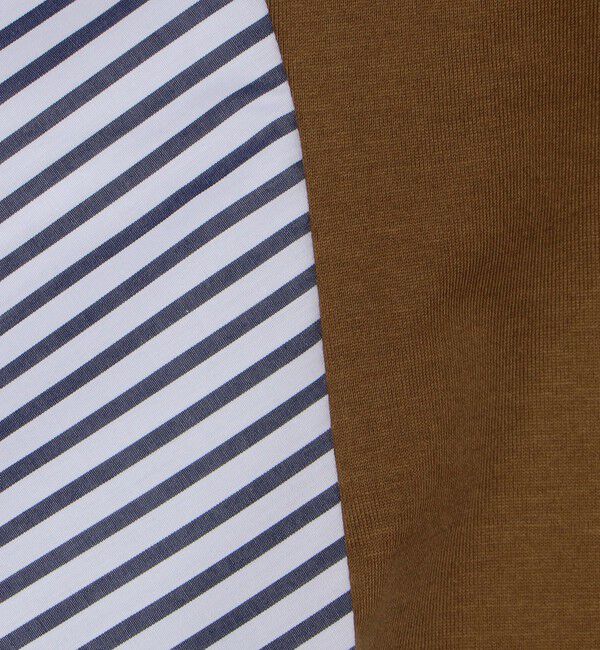 TOMORROWLAND MENS「コットン天竺 シャツコンビショートスリーブクルーネックプルオーバー」|Tシャツ・カットソー|