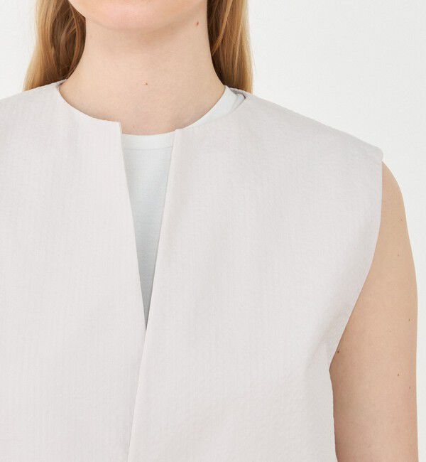 GALERIE VIE「コットンサッカー ジレ」|ベスト・ジレ|