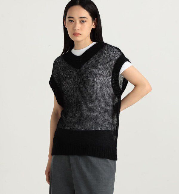 Edition「ベビーアルパカ シアーニットベスト」|ベスト・ジレ|