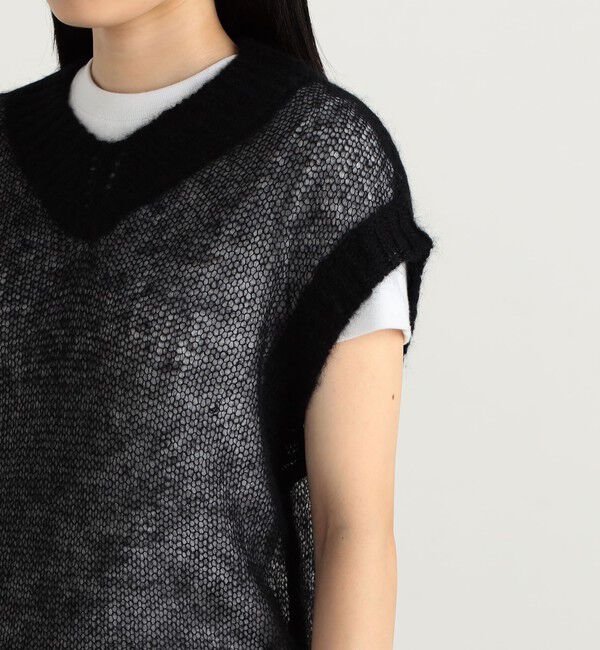 Edition「ベビーアルパカ シアーニットベスト」|ベスト・ジレ|