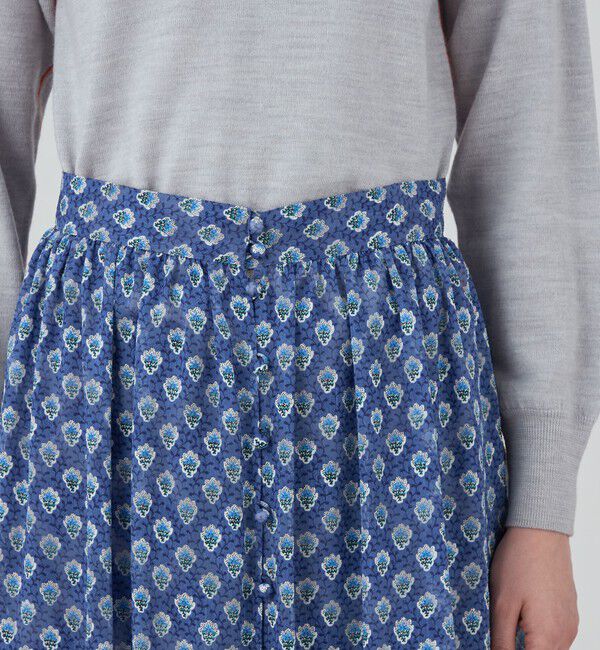 SOULEIADO「ポリエステルプリント ティアードマキシスカート」|フレア|