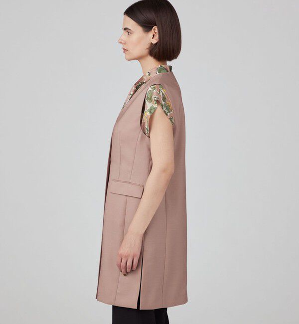 TOMORROWLAND collection「ウールシルクタッサー ロングジレ」|ベスト・ジレ|