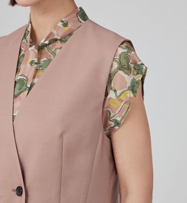 TOMORROWLAND collection「ウールシルクタッサー ロングジレ」|ベスト・ジレ|