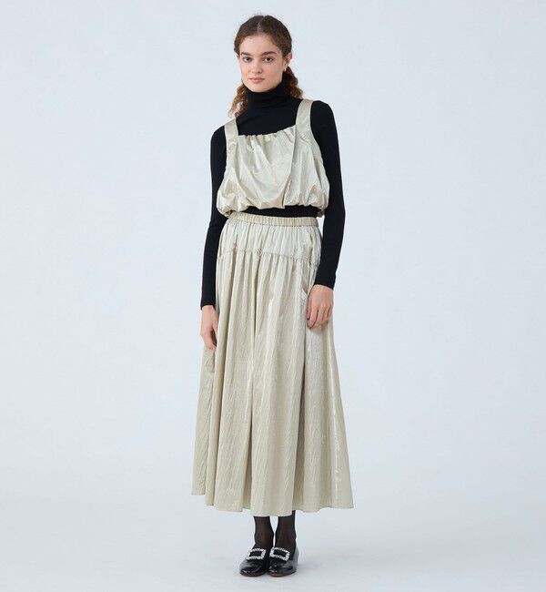 Ballsey「シャイニーコーティング ギャザータンクトップブラウス」|その他|