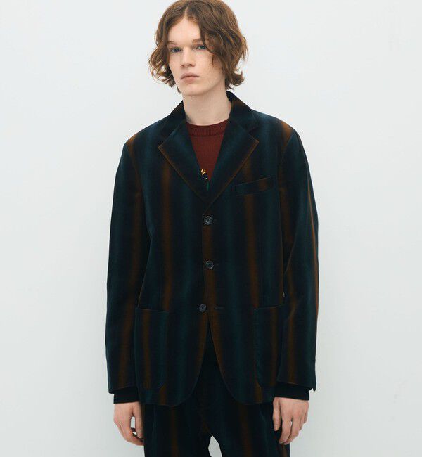 CABaN「CABaN ベロア グラデーションストライプ テーラードジャケット」|テーラードジャケット|