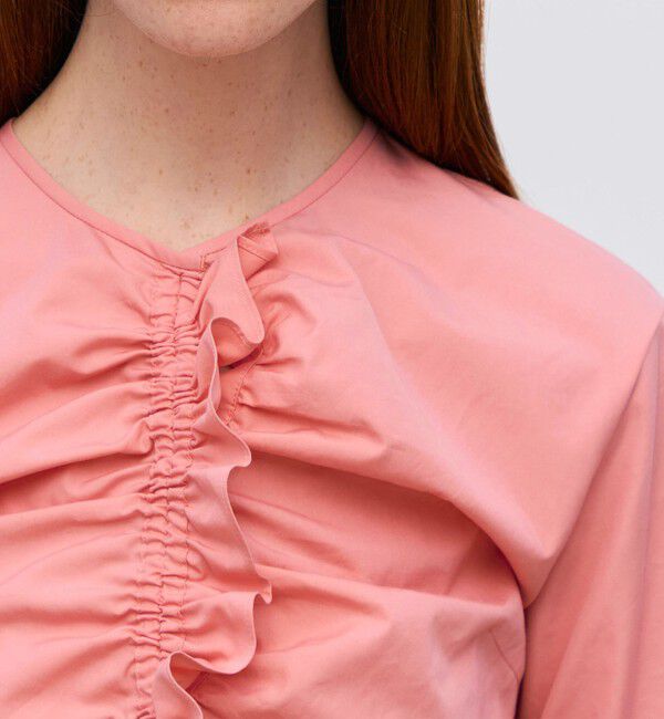 BACCA「コットンタイプライター ギャザードブラウス」|シャツ・ブラウス|