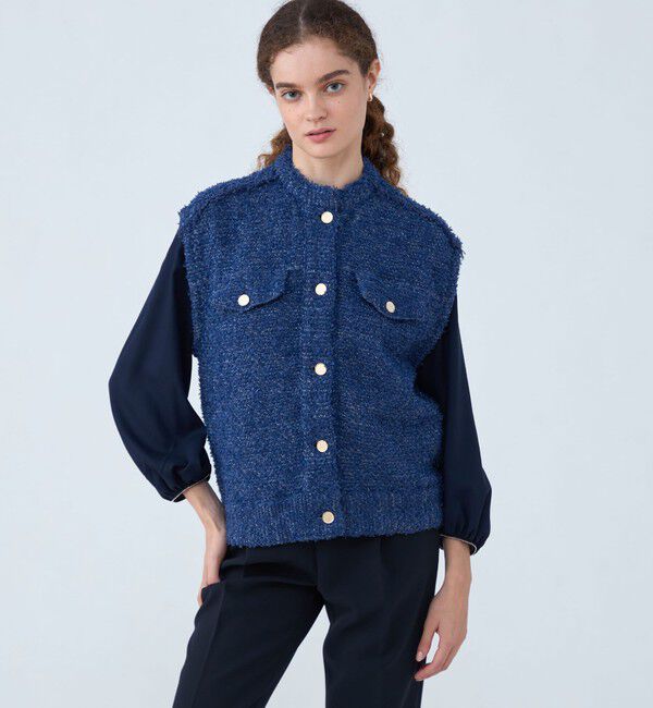 Ballsey「ミックスツイード クルーネックベスト」|ベスト・ジレ|