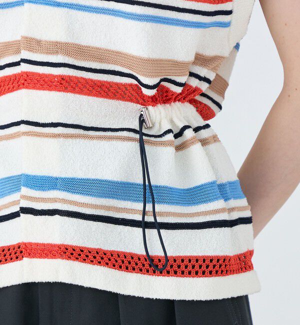 MACPHEE「パイルボーダー クルーネックベスト」|ベスト・ジレ|