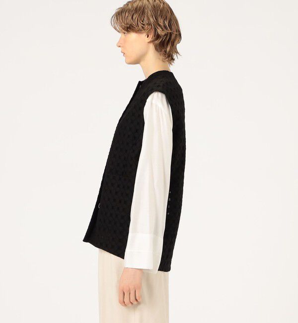 Ballsey「コットンエンブロイダリーコクーンジレ」|ベスト・ジレ|