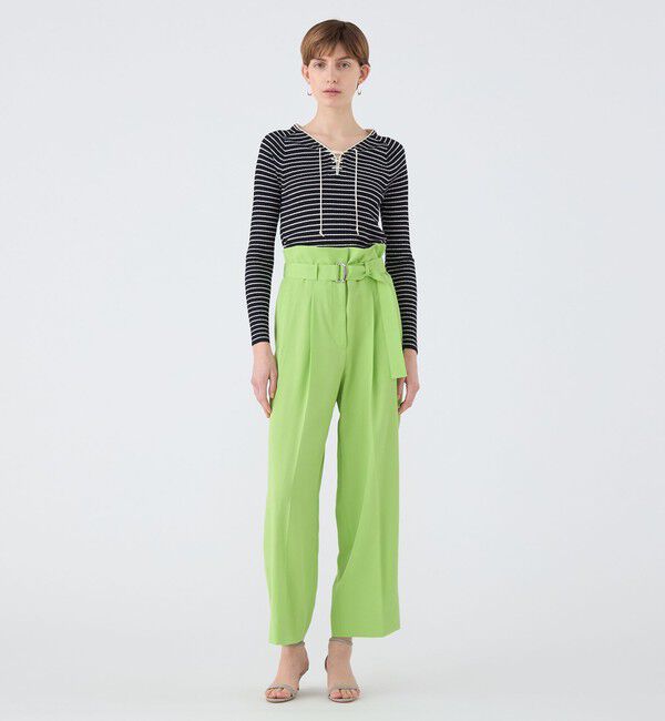 Ballsey「セルロースツイル ハイウエストテーパードパンツ」|その他|