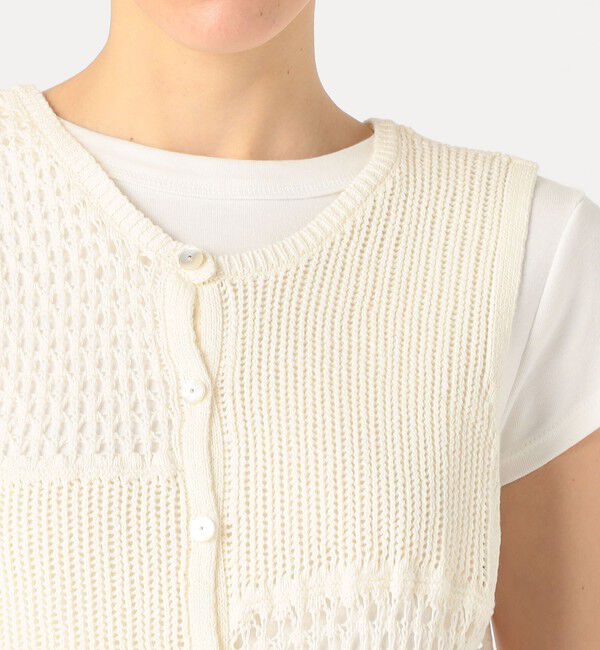 MACPHEE「【WEB限定】コットンレーシー ノースリーブワンピース」|ニット・セーター|