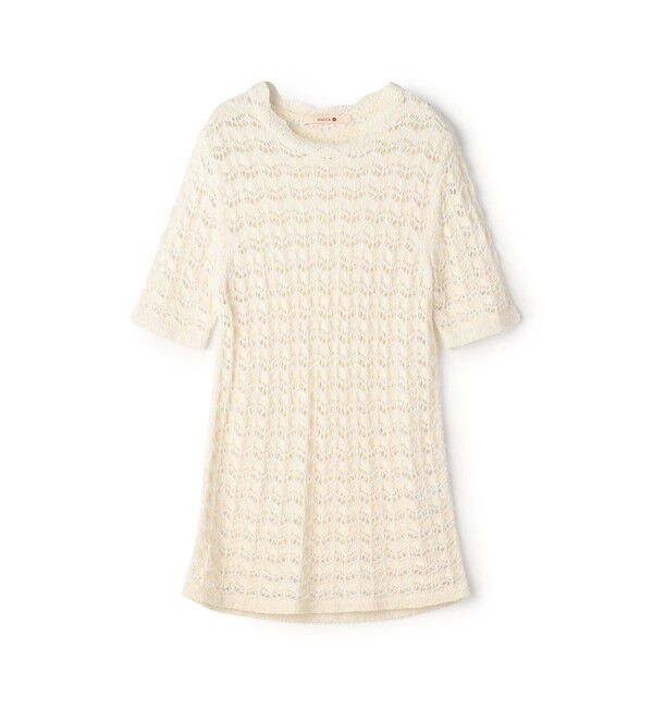 BACCA「パイルレース ハーフスリーブプルオーバー」|ニット・セーター|11 ホワイト