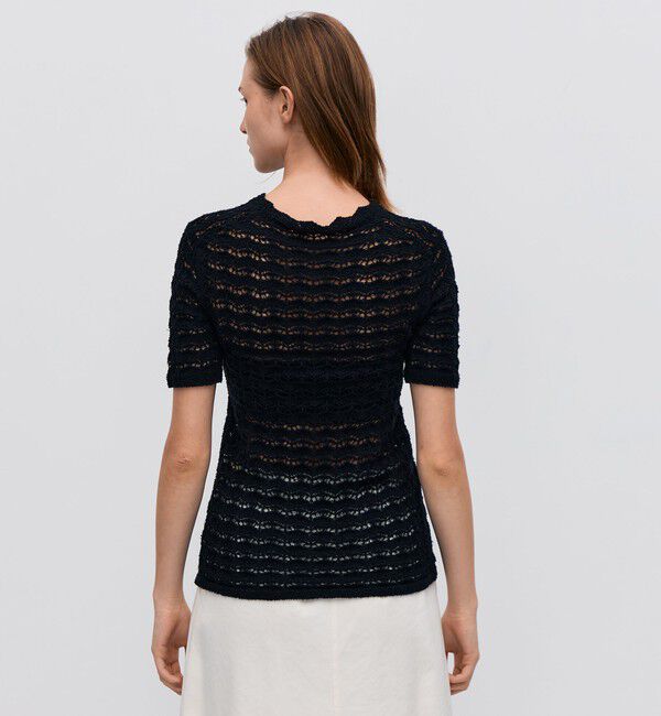 BACCA「パイルレース ハーフスリーブプルオーバー」|ニット・セーター|