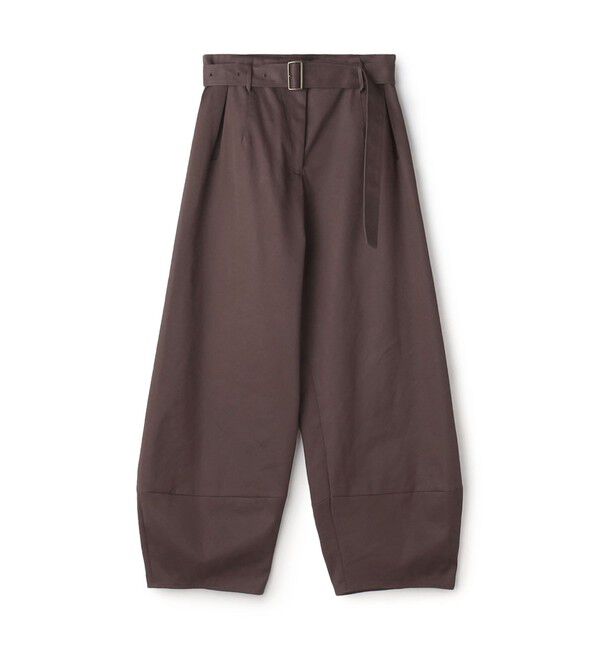 BACCA「コットンポリエステルビンテージギャバジン ベルトワイドパンツ」|その他|49 ブラウン