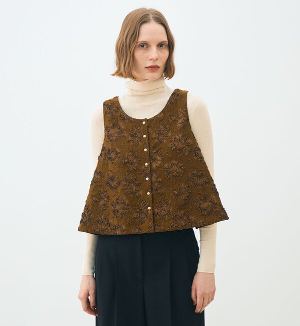 TOMORROWLAND collection「フローラビーストレッチ トラペーズジレ」|ベスト・ジレ|