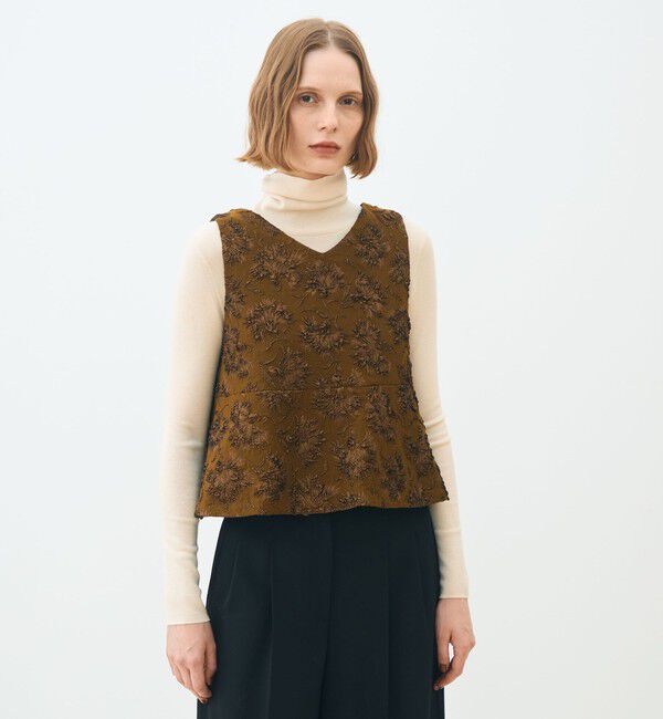 TOMORROWLAND collection「フローラビーストレッチ トラペーズジレ」|ベスト・ジレ|