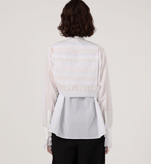 TOMORROWLAND GOODS「JANE GUSTAVSSON MONA コットンエンブロイダリー バンドネックブラウス」|シャツ・ブラウス|