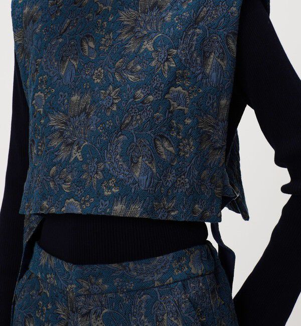 SOULEIADO「コットンポリエステルジャカード コンパクトジレ」|ベスト・ジレ|