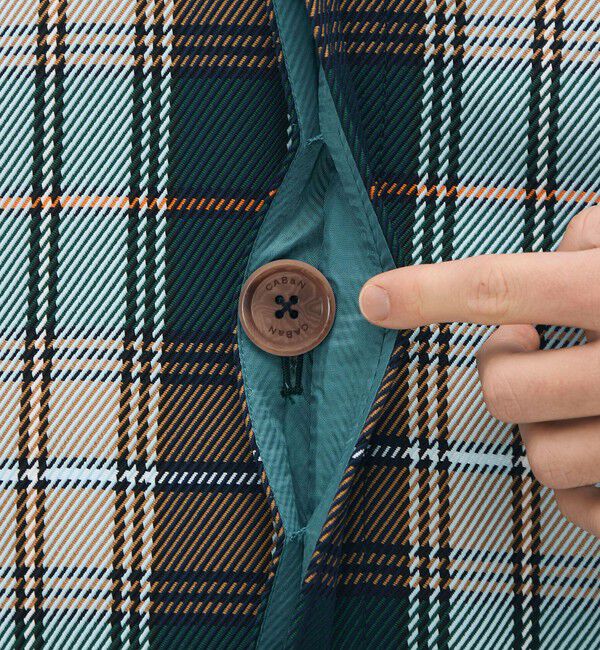 CABaN「ポリエステル ビッグチェックジャカード ステンカラーコート」|ステンカラーコート|