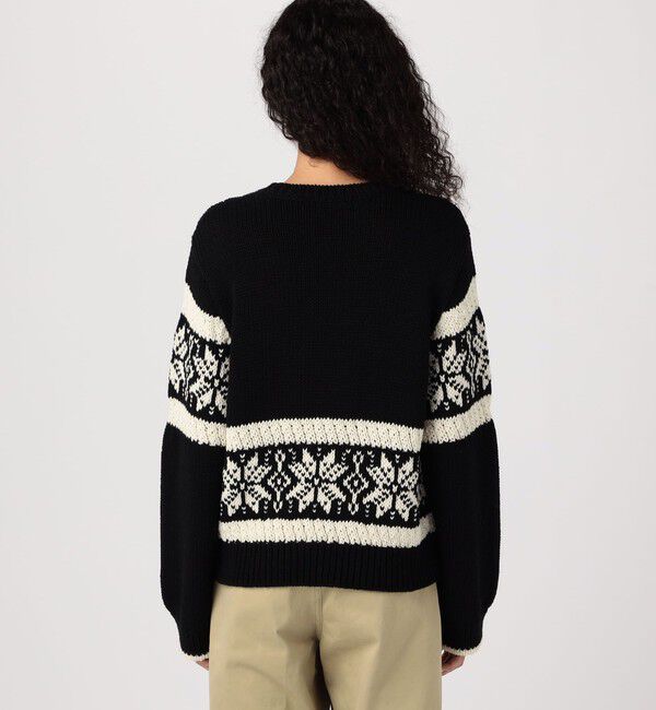 GALERIE VIE「モノトーンジャカード クルーネックプルオーバー」|ニット・セーター|