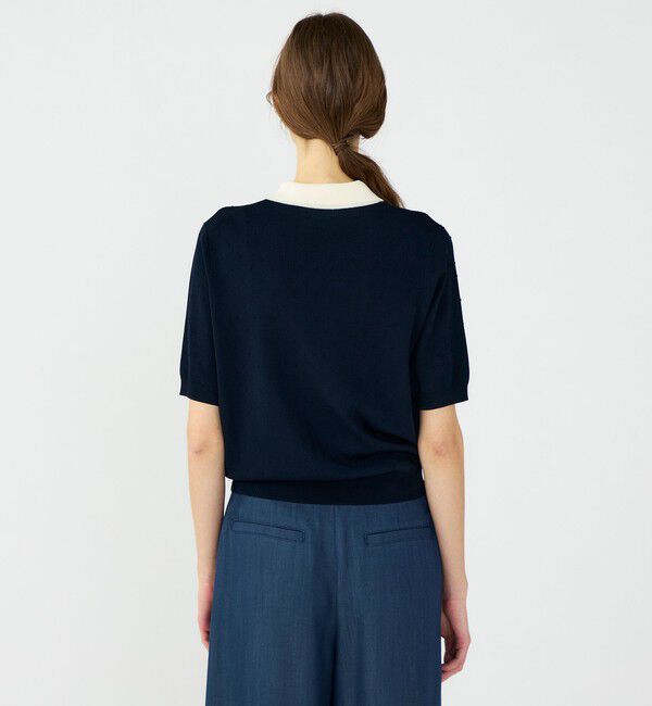 Ballsey「【WEB先行予約】ストレッチタックドット ポロプルオーバー」|ニット・セーター|