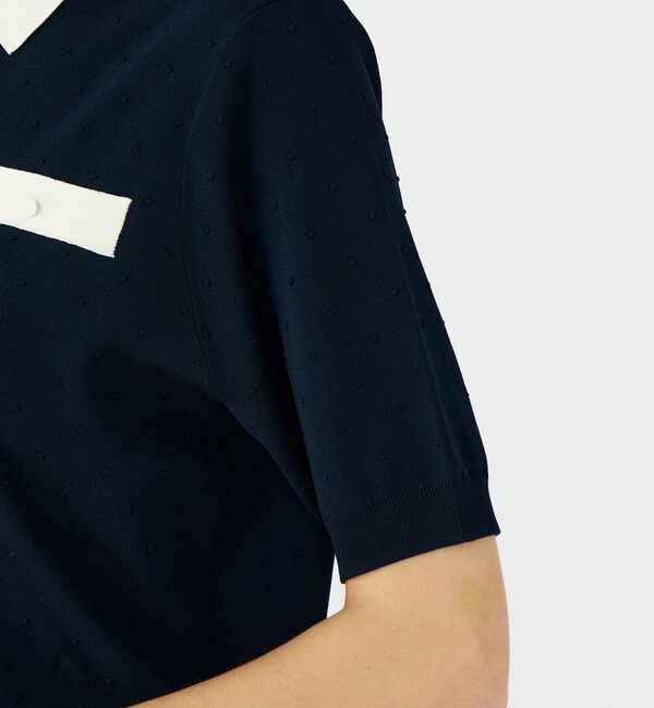 Ballsey「【WEB先行予約】ストレッチタックドット ポロプルオーバー」|ニット・セーター|