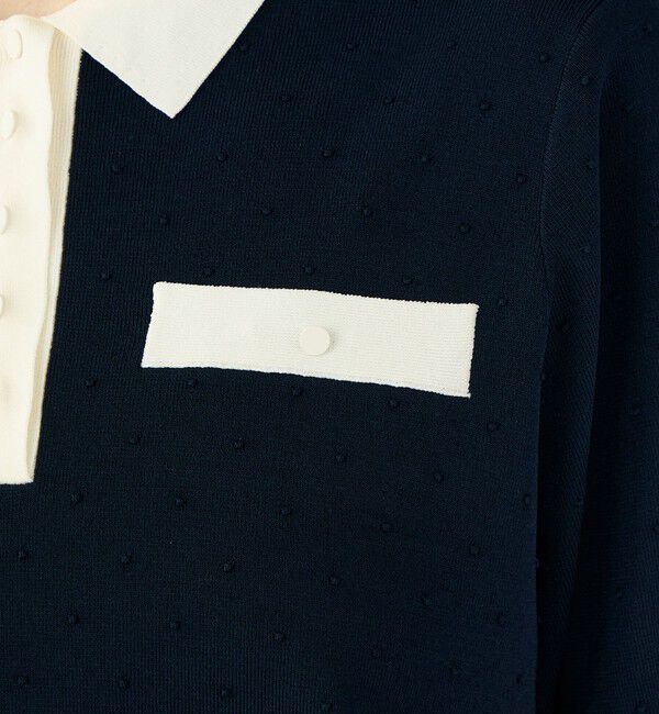 Ballsey「【WEB先行予約】ストレッチタックドット ポロプルオーバー」|ニット・セーター|