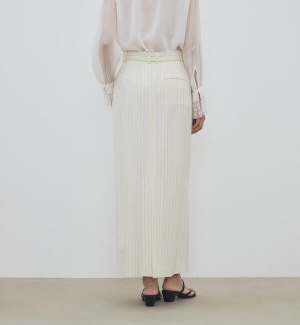 DES PRES「ウールドスキン ベルデッドストレートスカート」|タイト|