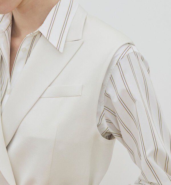 DES PRES「【WEB先行予約】サテンジョーゼット ベルテッドジレ」|ベスト・ジレ|