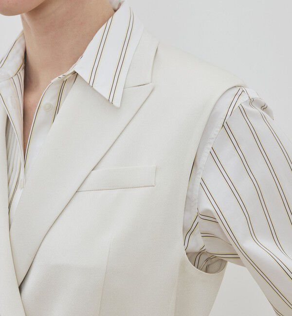 DES PRES「【WEB先行予約】サテンジョーゼット ベルテッドジレ」|ベスト・ジレ|