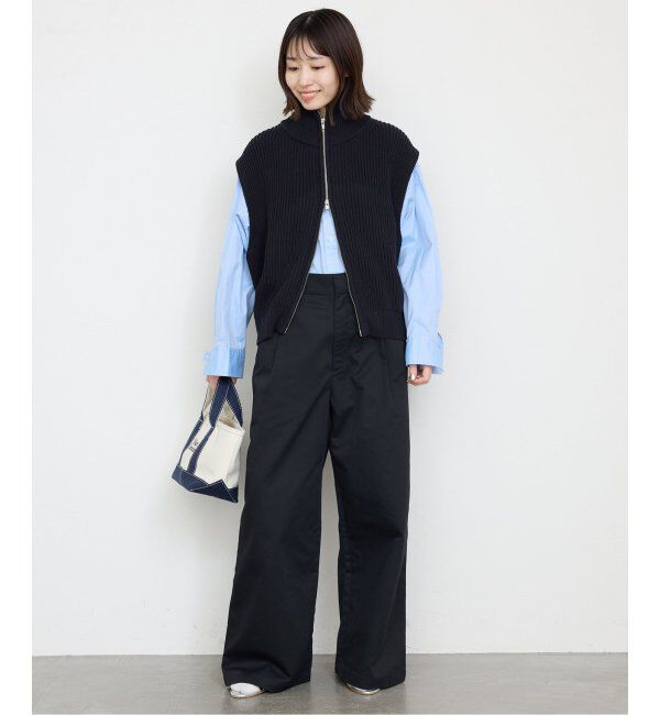 SLOBE IENA「チノタックワイドパンツ」|チノ|