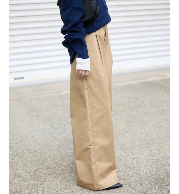 SLOBE IENA「チノタックワイドパンツ」|チノ|