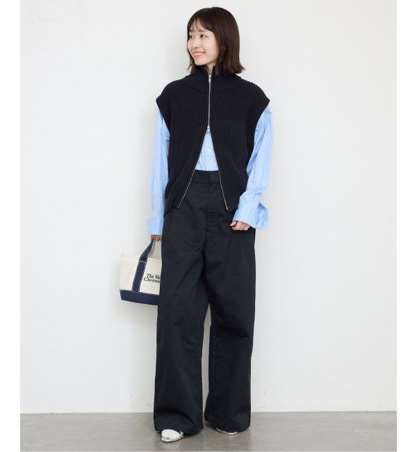 SLOBE IENA「チノタックワイドパンツ」|チノ|