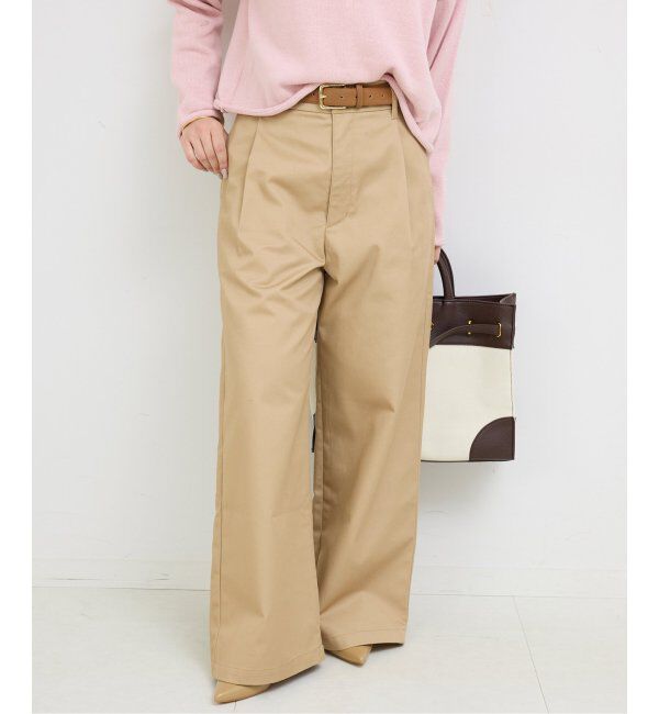 SLOBE IENA「チノタックワイドパンツ」|チノ|