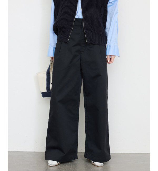 SLOBE IENA「チノタックワイドパンツ」|チノ|