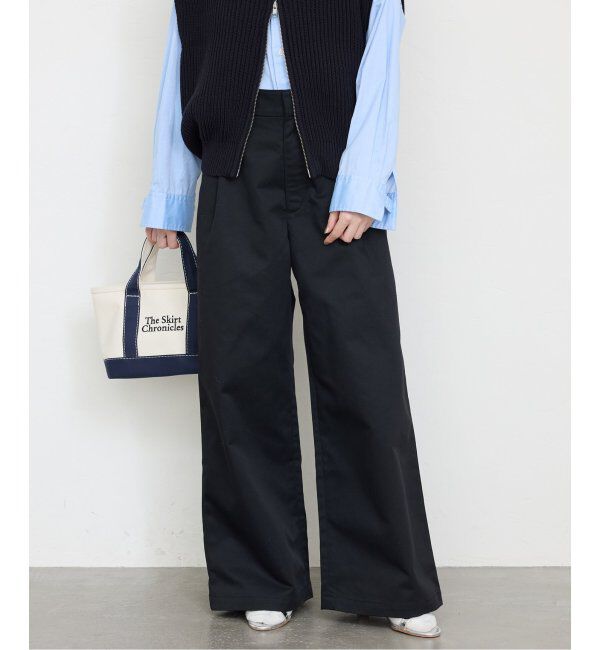 SLOBE IENA「チノタックワイドパンツ」|チノ|