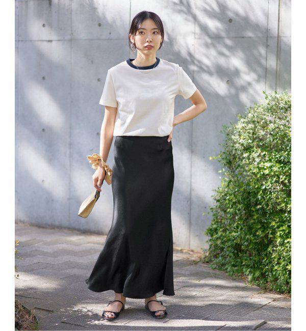 IENA「《追加11》ダブルサテンスカート」|スカート|