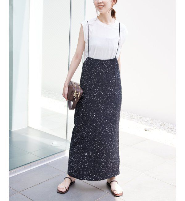 SLOBE IENA「《追加/2枚セット》アイラインキャミワンピース&times;ノースリーブTEEセット」|ワンピース|