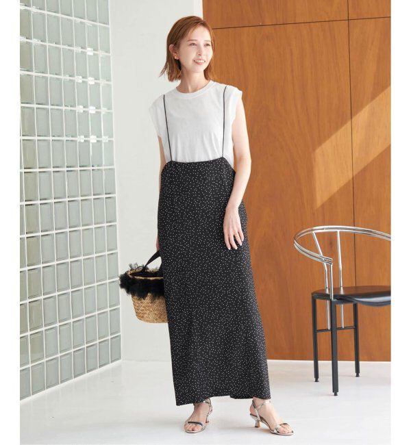 SLOBE IENA「《追加/2枚セット》アイラインキャミワンピース&times;ノースリーブTEEセット」|ワンピース|